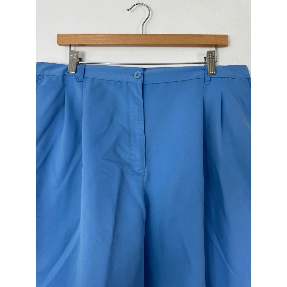 Coastal Karen Scott Sport‎ Womens 18 Shorts Blue Pleated Elastic Back High Rise